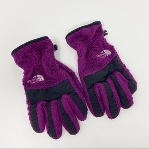 The North Face Girls Fleece Gloves Purple M